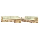vidaXL Ensemble de canapés d'extérieur 9 Pièces Blanc et crème Polyester