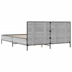 vidaXL Cadre de lit sonoma gris 150x200 cm bois d'ingénierie et métal