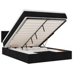 vidaXL Lit ottoman avec matelas et LED noir 140x200 cm tissu
