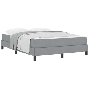 vidaXL Lit à ressorts avec matelas Gris clair 160 x 200 cm tissu