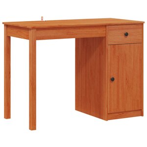 vidaXL Bureau avec tiroir Brun Ciré 100 x 50 x 74 cm Pin massif