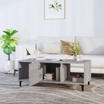 vidaXL Table basse sonoma gris 102x50x40 cm bois d'ingénierie