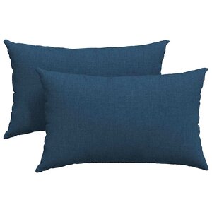 vidaXL Coussins de canapé 2 pc tissu Bleu 50 x 30 cm