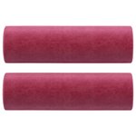 vidaXL Canapé 3 places avec oreillers bordeaux 180 cm velours