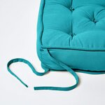 Galette de chaise coussin rehausseur en coton Turquoise  40 x 40 x 10 cm - HOMESCAPES