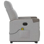vidaXL Fauteuil inclinable de massage électrique gris nuage tissu