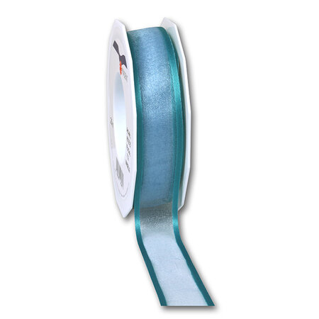 Organza marseille 25-m-rouleau 25 mm  turquoise