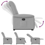 vidaXL Fauteuil inclinable gris nuage tissu
