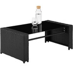 Tectake Salon bas de jardin LUCQUES 4 places - noir