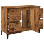 vidaXL Armoire d'évier vieux bois 80x33x60 cm bois d'ingénierie