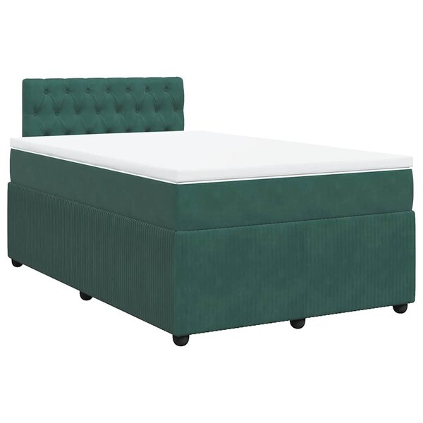 vidaXL Sommier à lattes de lit avec matelas vert foncé 120x190 cm