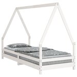 vidaXL Cadre de lit pour enfants blanc 90x200 cm bois de pin massif