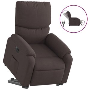 vidaXL Fauteuil inclinable électrique marron foncé tissu