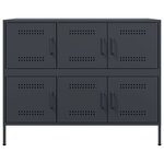 vidaXL Buffet anthracite 100 5x39x79 cm acier laminé à froid