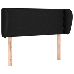 vidaXL Tête de lit avec oreilles Noir 93x23x78/88 cm Tissu