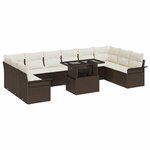 vidaXL Ensemble de canapé de jardin 11 Pièces Marron Poly Rattan