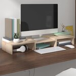 vidaXL Support pour moniteur 60x24x10 5 cm Bois de pin solide