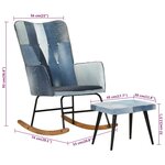 vidaXL Chaise à bascule avec repose-pied Denim Bleu Toile patchwork