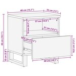vidaXL Meubles de chevet   Ensemble de 2  40 x 33 x 46 cm  En bois de mangue massif