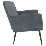 vidaXL Banc Gris foncé 108x79x79 cm Velours