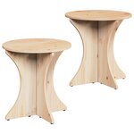 vidaXL Table basse 2 Pièces Naturel 46 x 46 x 47 cm Bois de pin massif
