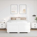vidaXL Cadre de lit avec matelas Blanc 140 x 200 cm tissu