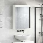 vidaXL Amoire de salle de bain avec miroir avec étagère TULUM Blanc