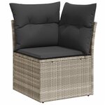 vidaXL Salon de jardin avec coussins 10 Pièces gris clair résine tressée