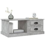 vidaXL Table basse Gris béton 90x50x35 cm Bois d'ingénierie