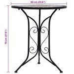 vidaXL Table de bistro mosaïque Gris 60 cm Céramique
