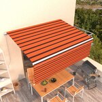 vidaXL Auvent manuel rétractable avec store 4 5x3 m Orange et marron