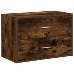 vidaXL Armoire avec 2 tiroirs chêne fumé 60x31x40 cm bois d'ingénierie