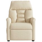 vidaXL Fauteuil inclinable de massage électrique crème tissu