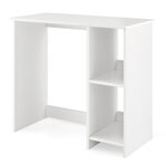 Bureau d'ordinateur table de travail pour petit espace avec 2 compartiments bureau informatique 40 x 80 x 74 cm blanc 20_0007990