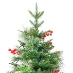 vidaXL Sapin de Noël pré-éclairé et pommes de pin vert 225cm PVC et PE