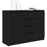vidaXL Buffet avec tiroirs chêne noir 100 5x35x76 cm bois d'ingénierie