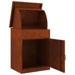 vidaXL Boîte de dépôt de colis Rouillé 47 5 x 38 x 59 cm Acier patiné