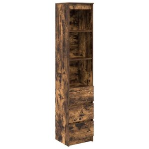 vidaXL Buffet haut chêne fumé 37 5x35x180 cm bois d'ingénierie