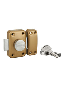 THIRARD - Verrou à bouton Transit 2 pour porte d'entrée  cylindre 45mm  4 clés  époxy or - THIRARD
