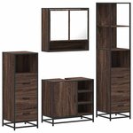 vidaXL Ensemble de meubles de salle de bain 4 Pièces chêne marron