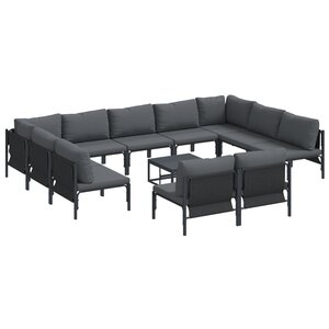 vidaXL Ensemble de canapé de jardin 12 Pièces Anthracite Acier