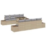 vidaXL Ensemble de canapé de jardin 7 Pièces Beige  Gris clair