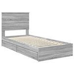 vidaXL Lit de Rangement Gris Sonoma 90 x 200 cm Bois d'ingénierie