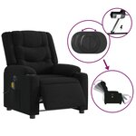 vidaXL Fauteuil de massage inclinable électrique Noir Tissu