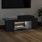 vidaXL Meuble TV avec lumières LED Gris 90x39x30 cm