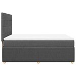 vidaXL Sommier à lattes de lit avec matelas Gris foncé 160x200cm Tissu
