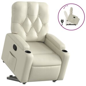 vidaXL Fauteuil inclinable Crème Similicuir