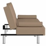 vidaXL Canapé-lit avec porte-gobelets cappuccino similicuir