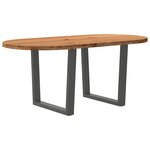 vidaXL Table à manger marron clair bois de chêne massif ovale