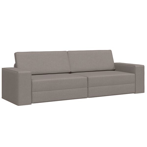 vidaXL Canapé Lit de Sol 2-en-1 Taupe 245x150x60.5 cm Tissu